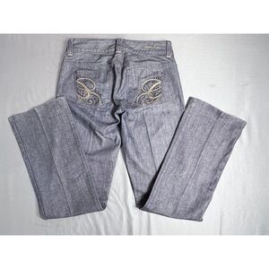 Women's Guess Bootcut Dark Denim Jeans Rhinestone G Pocket Y2K Size 28